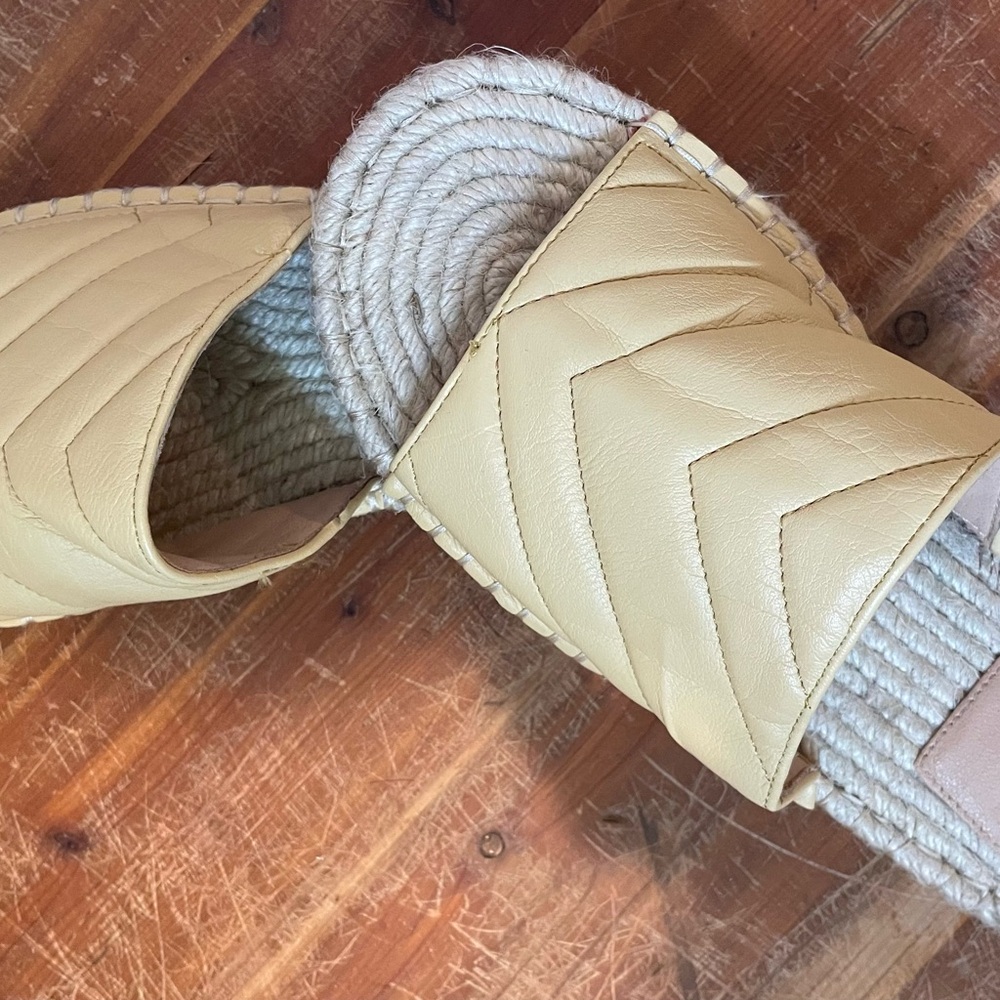 Society Oasis pale yellow Espadrille Shoes with Quilted Design
